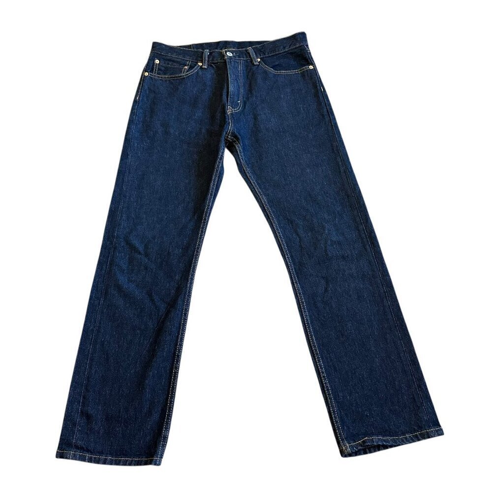Levi's 505 Dark Wash Denim Jeans Regular Fit Straight Leg Size 33 x 30 Mens NWOT